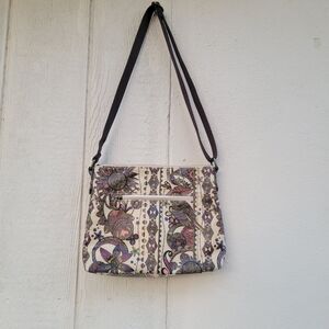sakroots floral tan/multi colored crossbody  Owl